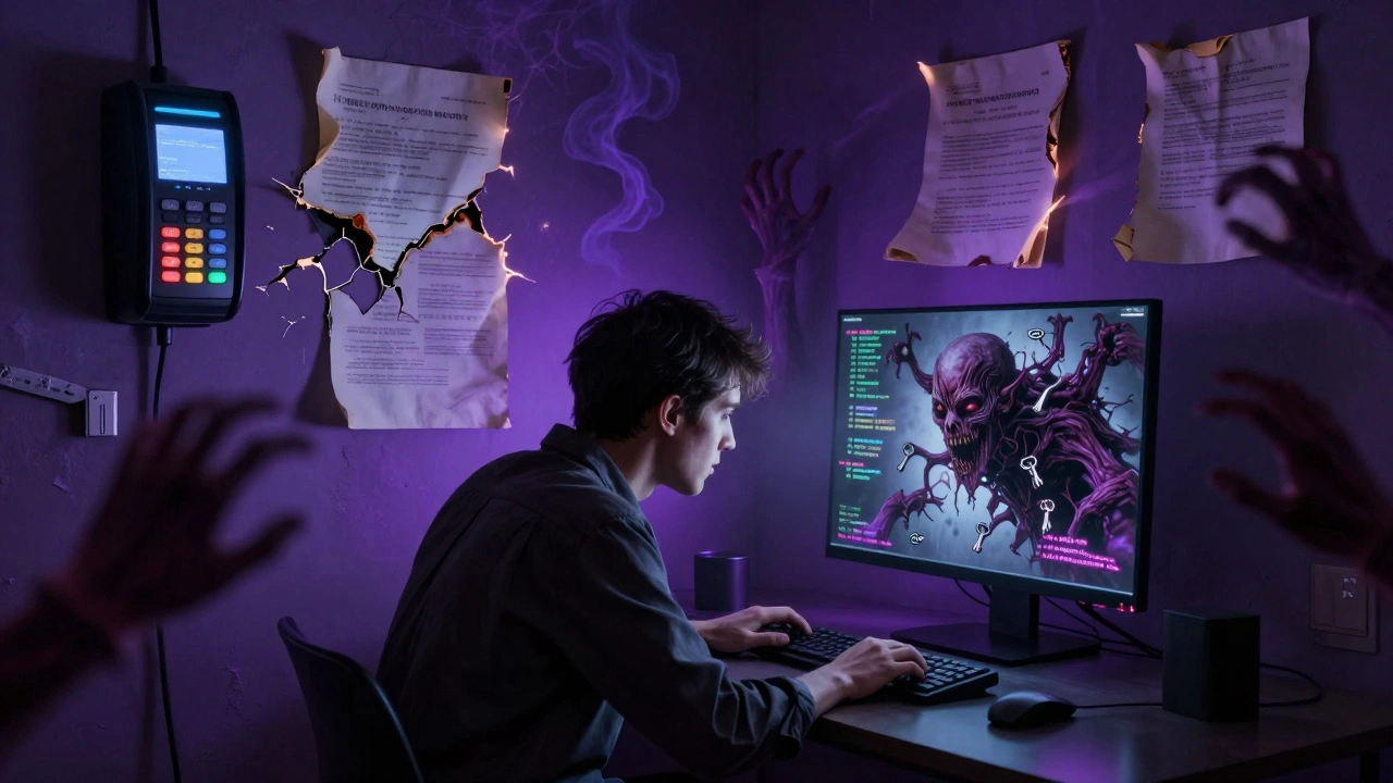 A founder's reflection reveals a monstrous entity of hardcoded secrets and unencrypted data.