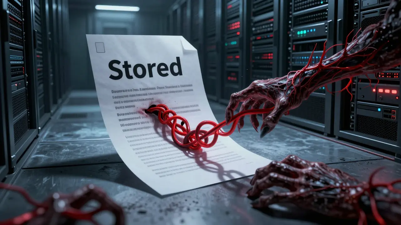 Corrupted document leaking malicious red veins onto server data