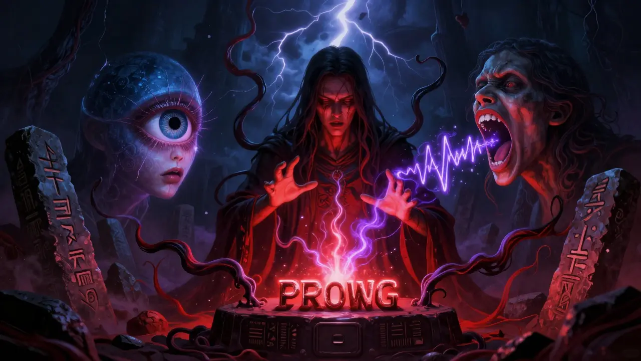 Horror style depiction of multimodal AI as a ritualistic summoning of senses