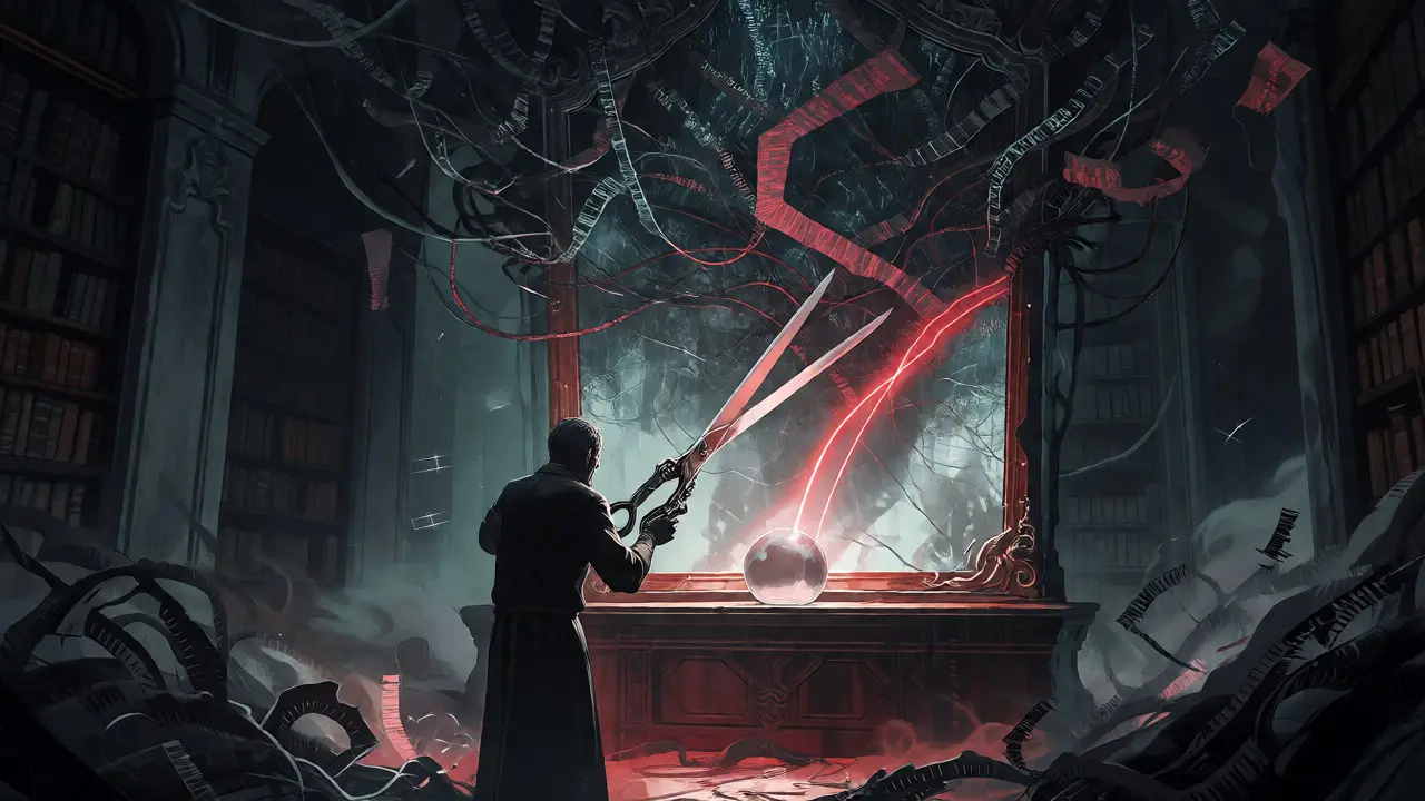 Alchemist cutting chaotic data storm into clean threads for an orb